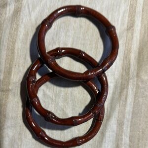 Elegant Brown Bamboo-Inspired Bracelets